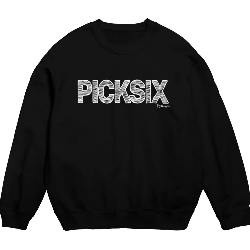 PB.DesignsのPICK SIX white Crew Neck Sweatshirt