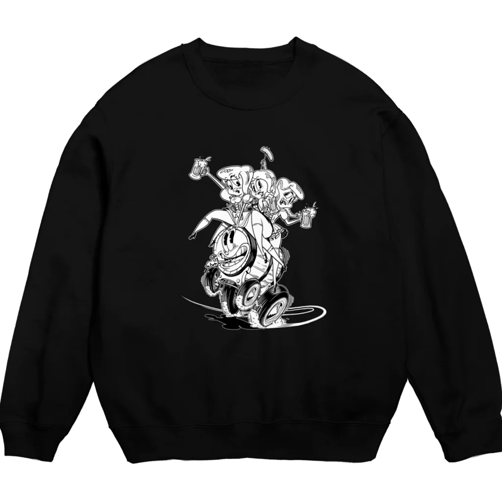 nidan-illustrationの"WHITE MUSTACHE CLUB"(タイトルなし) Crew Neck Sweatshirt