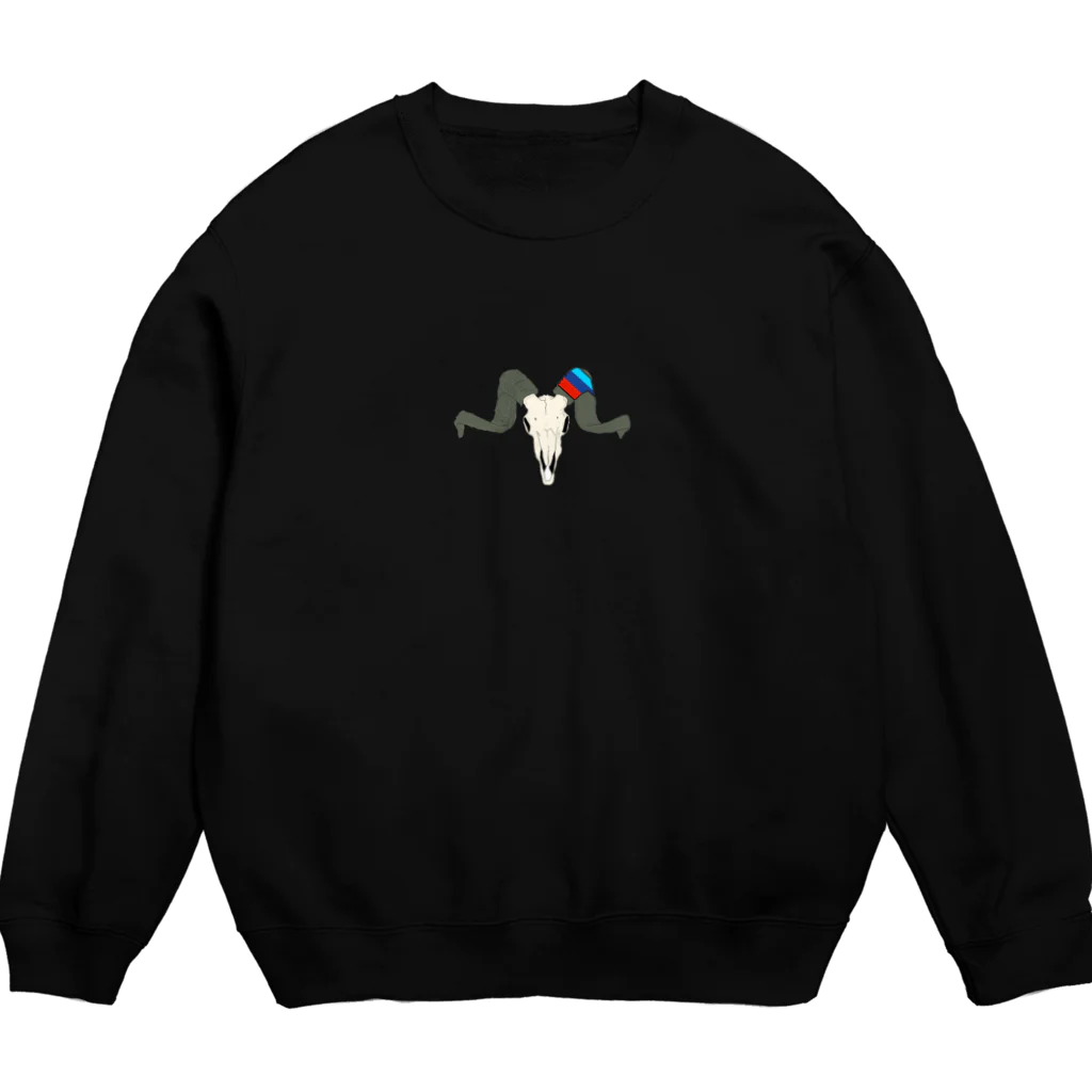 yaryareのヤギの頭蓋骨くん Crew Neck Sweatshirt