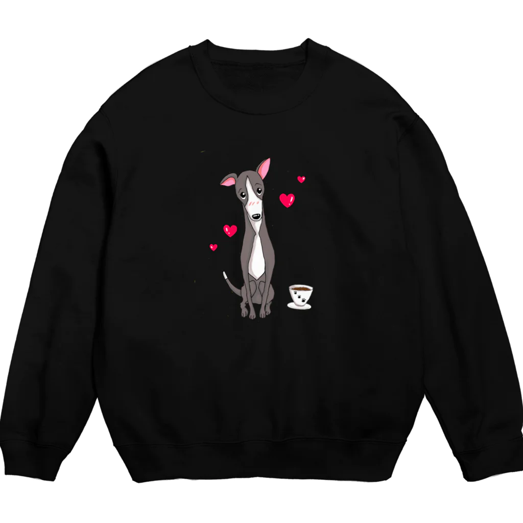 似顔絵工房HASAMIのイタリアングレイハウンド Crew Neck Sweatshirt