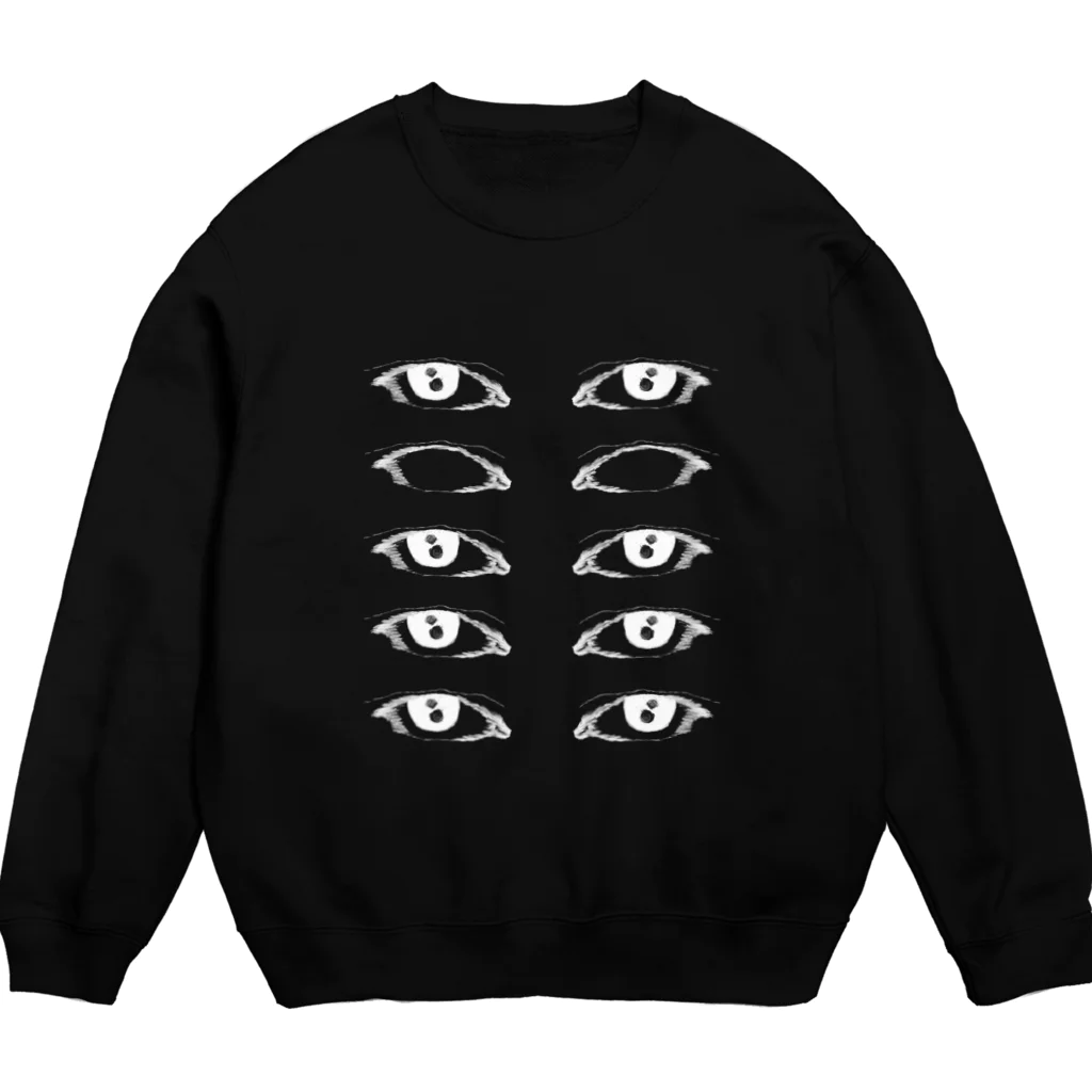 InjectionOfVain(suzuri shop)のOpen Eyes Repetition(WhitePrint) Crew Neck Sweatshirt