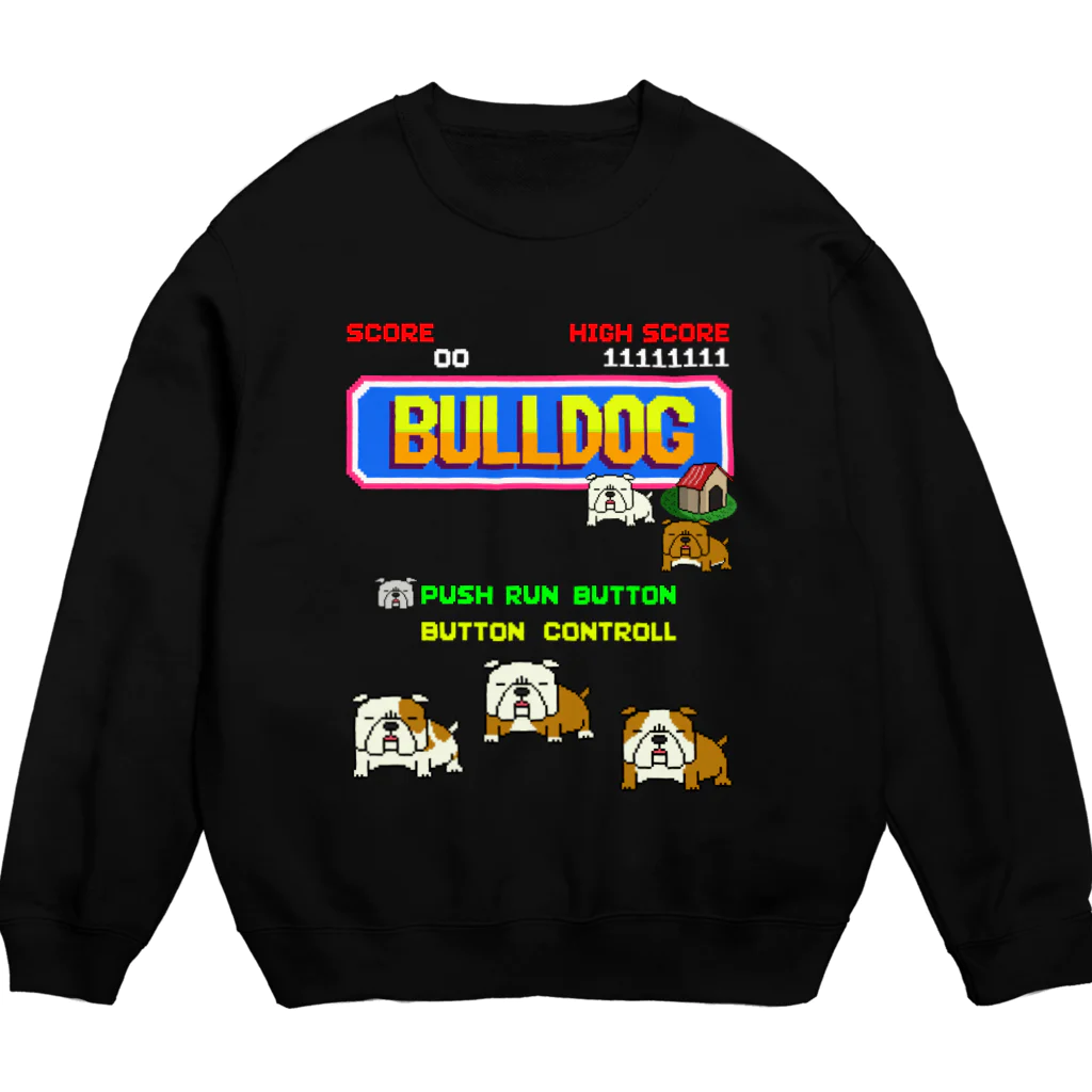 Siderunの館 B2のレトロゲーム風なブルドッグ Crew Neck Sweatshirt