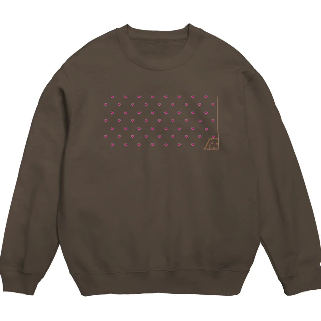 CHOSANAのチラ犬ドットハート Crew Neck Sweatshirt