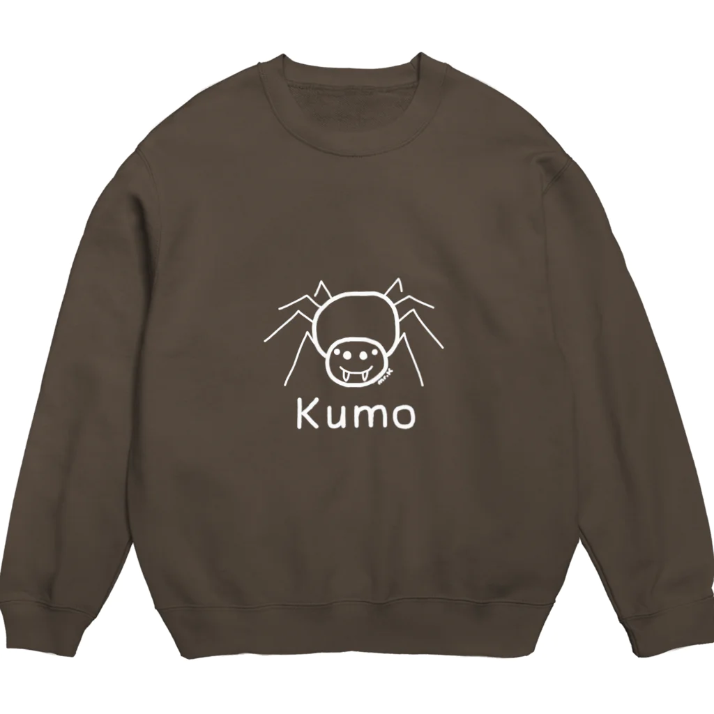 MrKShirtsのKumo (クモ) 白デザイン Crew Neck Sweatshirt