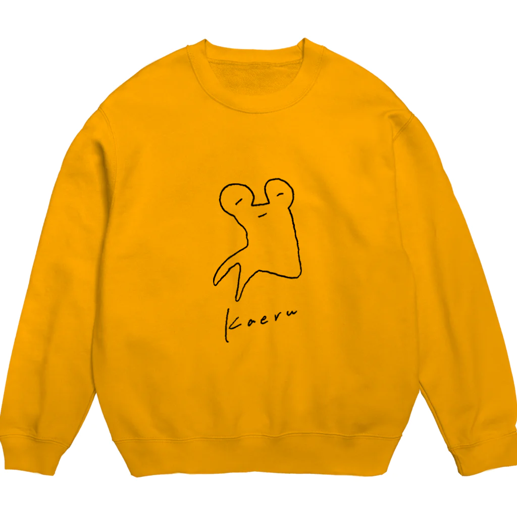 しの田サバニレのジャンプに失敗したKaeru-黒大- Crew Neck Sweatshirt