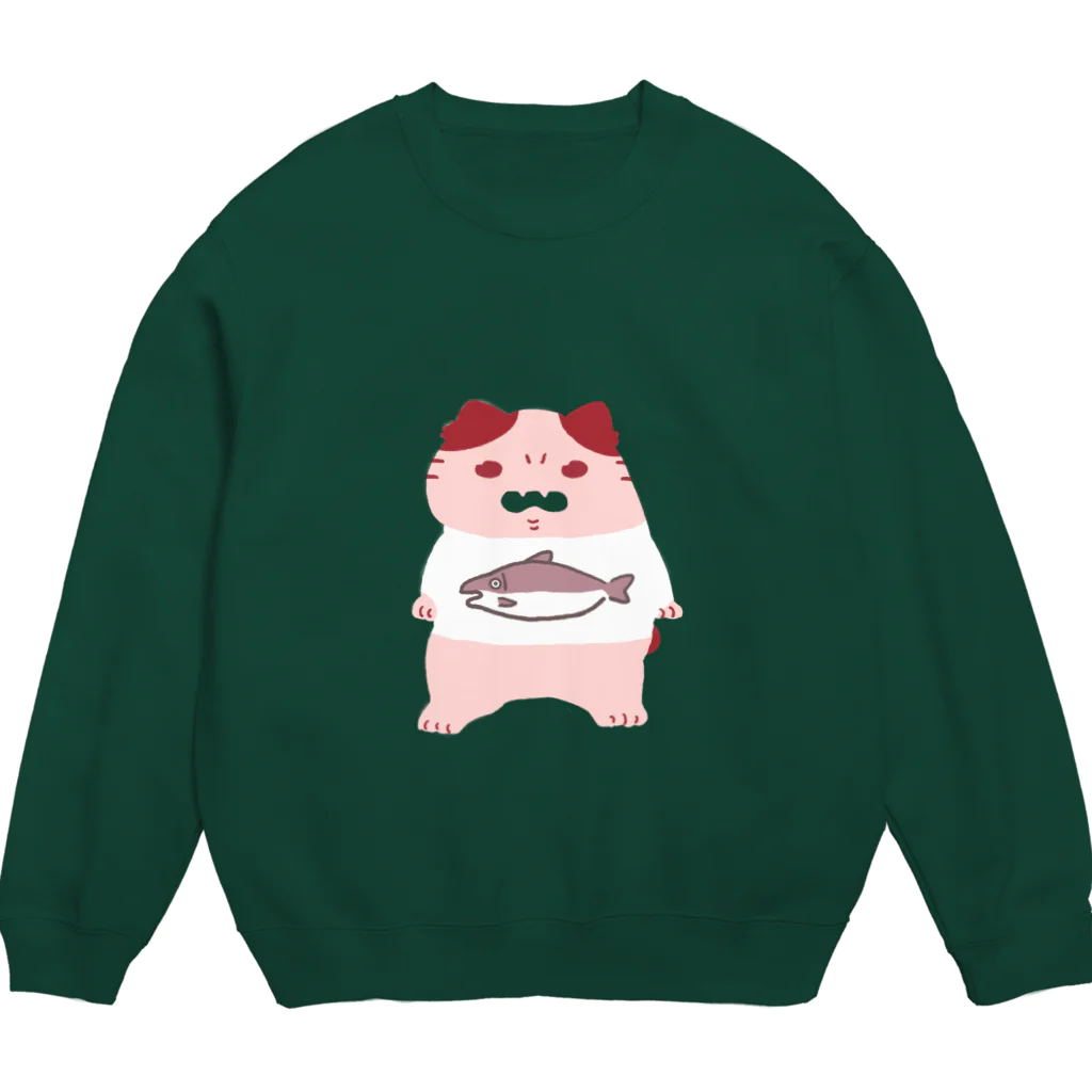 ひつじやさんの猫と鮭 Crew Neck Sweatshirt