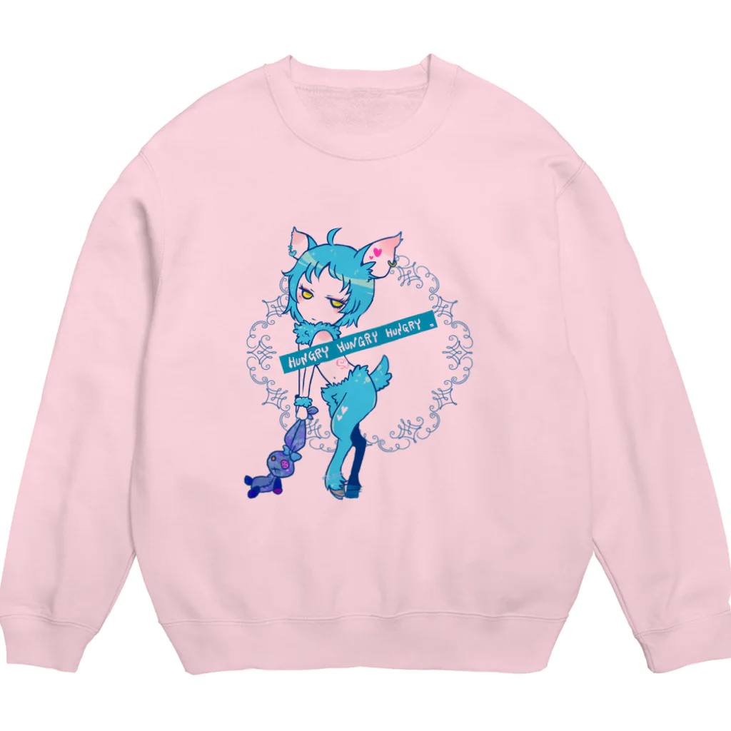 SWのシカの嬢BLUE Crew Neck Sweatshirt