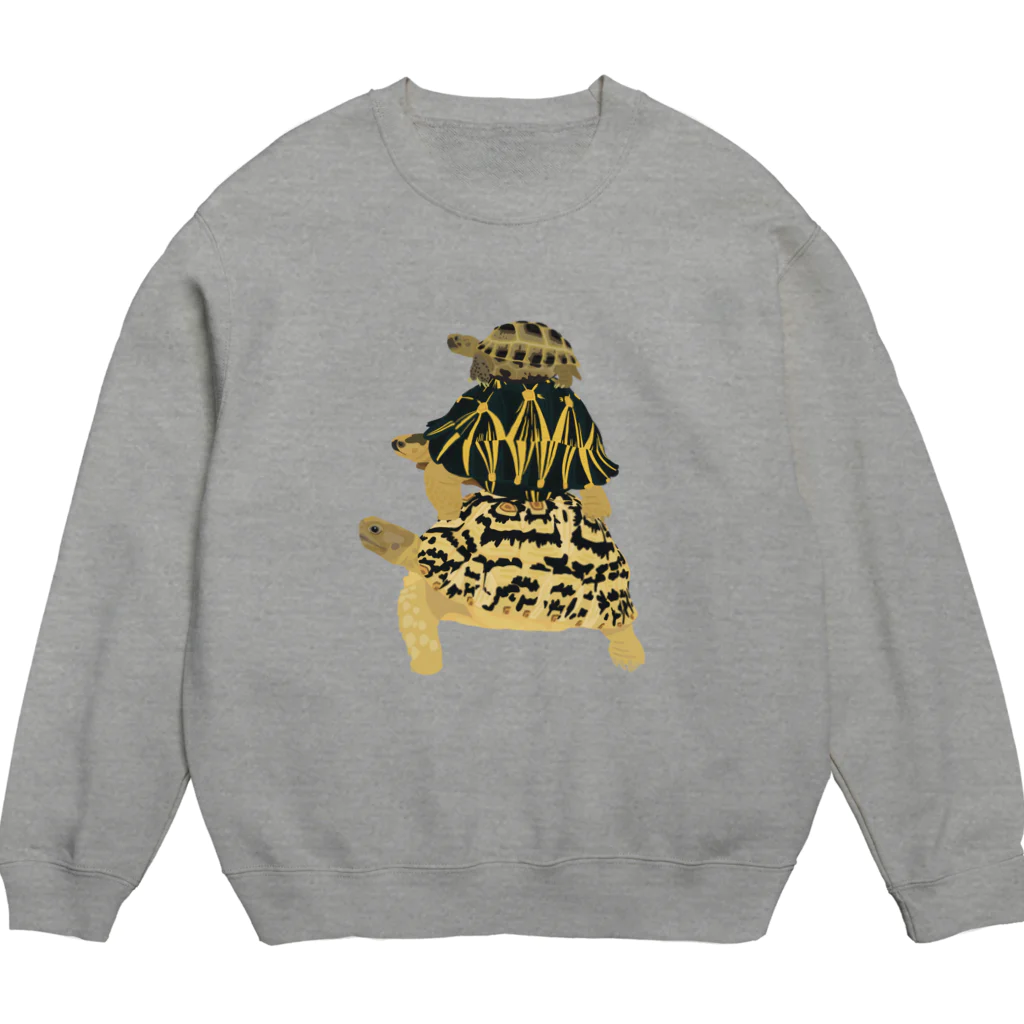 カメの歩みのヒョウモンガメ・ホウシャガメ・ロシアリクガメ Crew Neck Sweatshirt