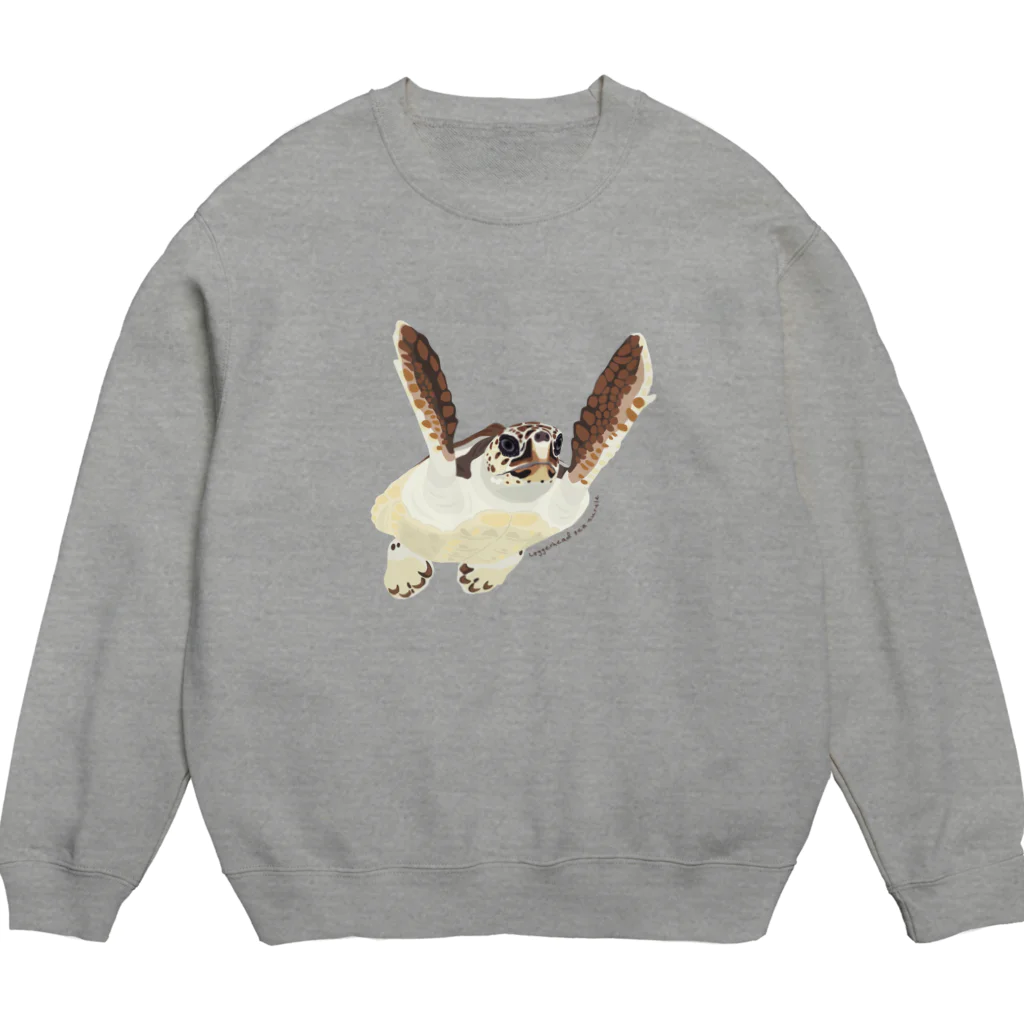 カメの歩みのアカウミガメ Crew Neck Sweatshirt