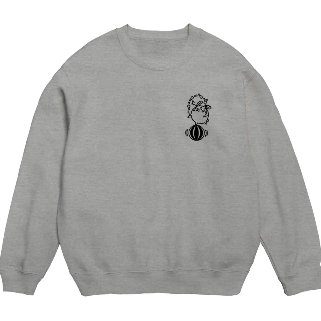 まるコロッ。のウサコロまる・ジャグリング２（小）（線画：黒バージョン） Crew Neck Sweatshirt