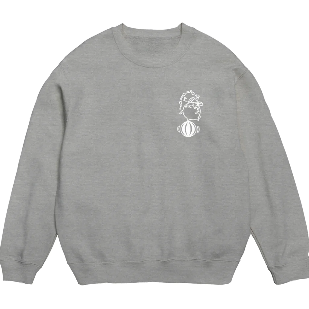 まるコロッ。のウサコロまる・ジャグリング２（小）（線画：白バージョン） Crew Neck Sweatshirt