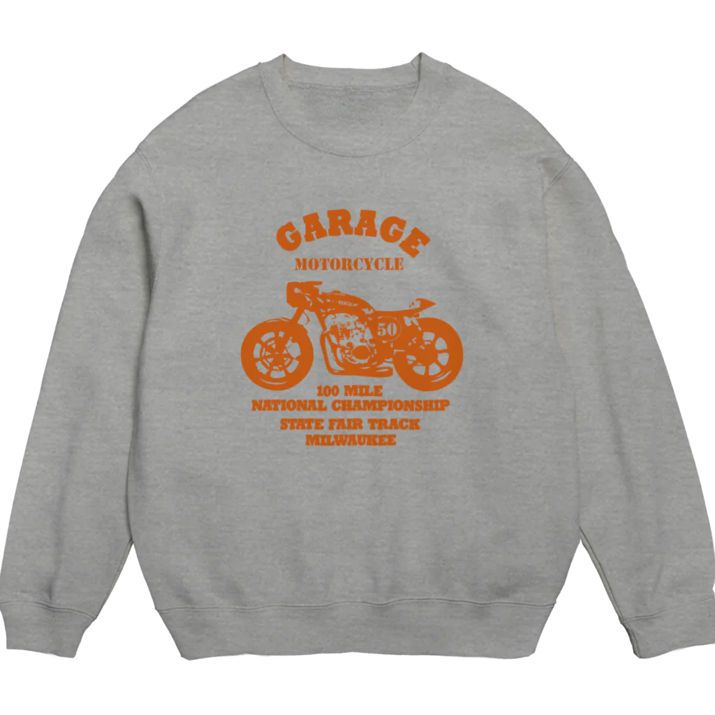 キッズモード某の武骨なバイクデザイン orange スウェット
