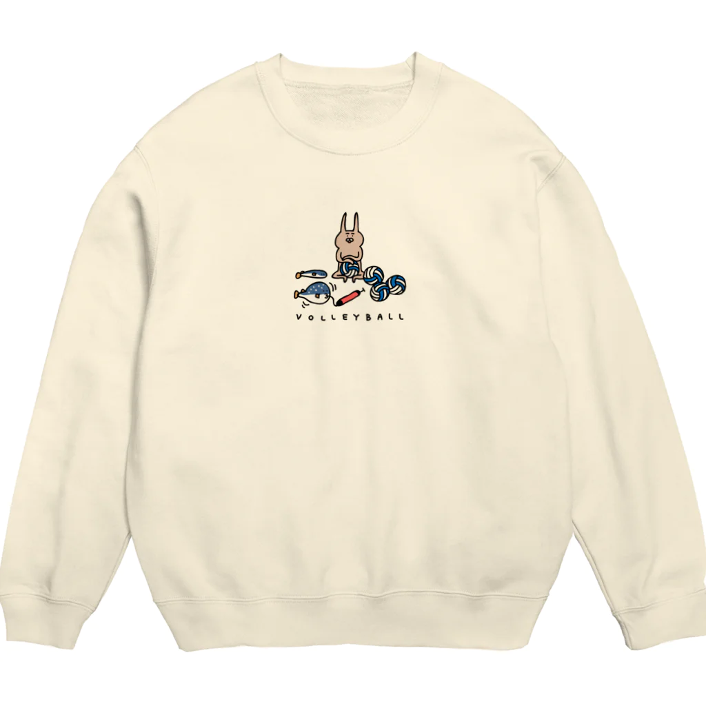 PokuStarのバレーボール　フグが膨らむ Crew Neck Sweatshirt