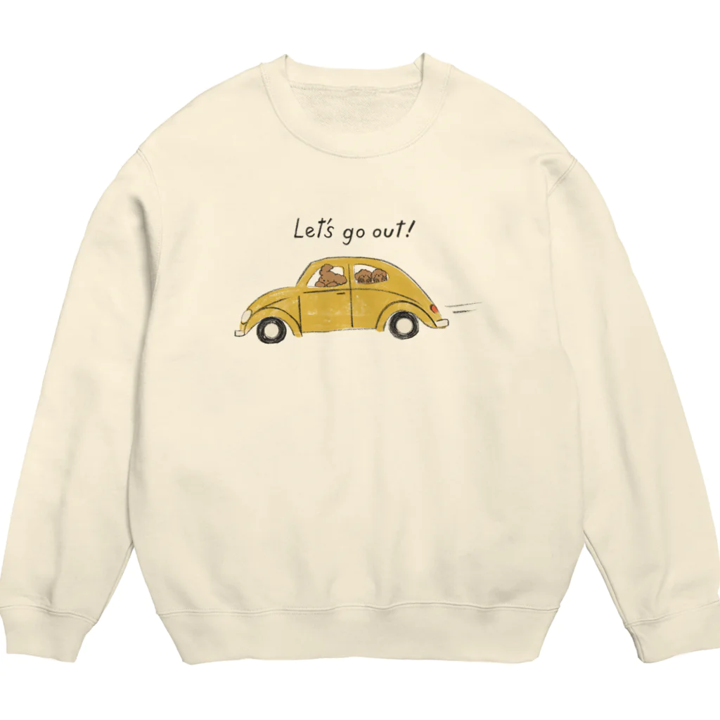 kiki25のお出かけ！トイプードルファミリー Crew Neck Sweatshirt