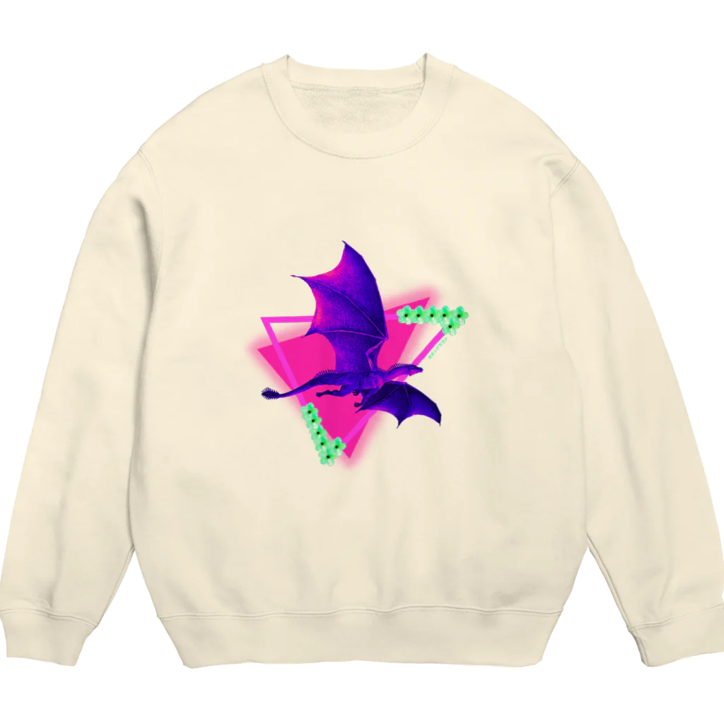 Vibin Designsの竜ネオン80年代 Crew Neck Sweatshirt