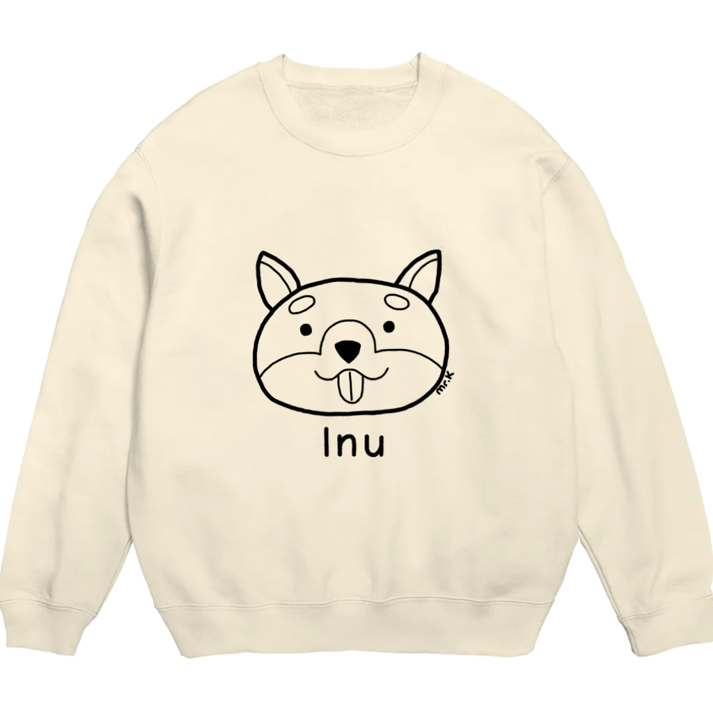 MrKShirtsのInu (犬) 黒デザイン Crew Neck Sweatshirt