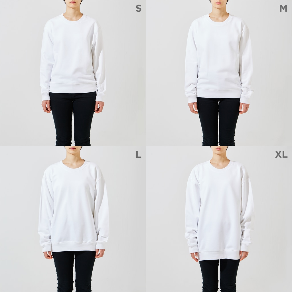 MrKShirtsのPengin (ペンギン) 白デザイン Crew Neck Sweatshirt :model wear (woman)