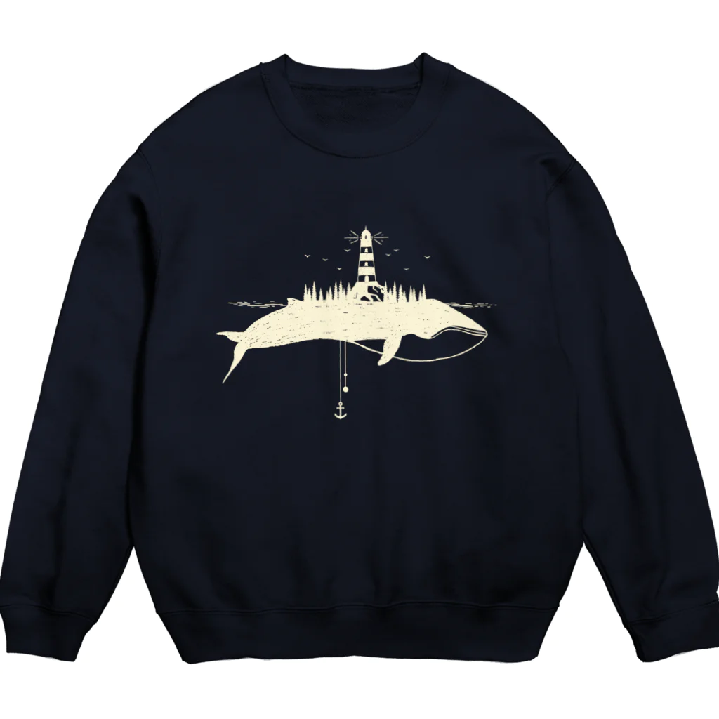 yukichanのくじらと灯台 Crew Neck Sweatshirt