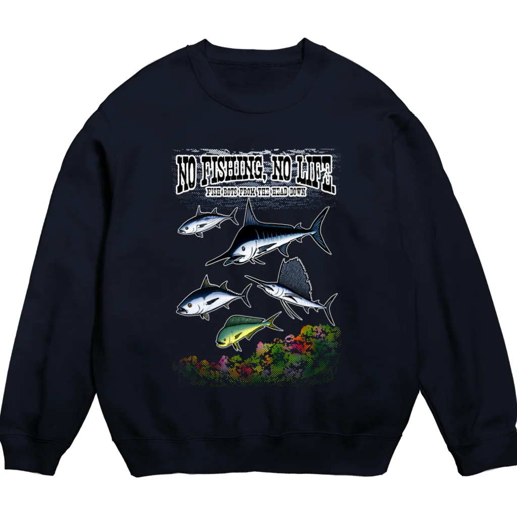 猫と釣り人のFISHING_S7C Crew Neck Sweatshirt