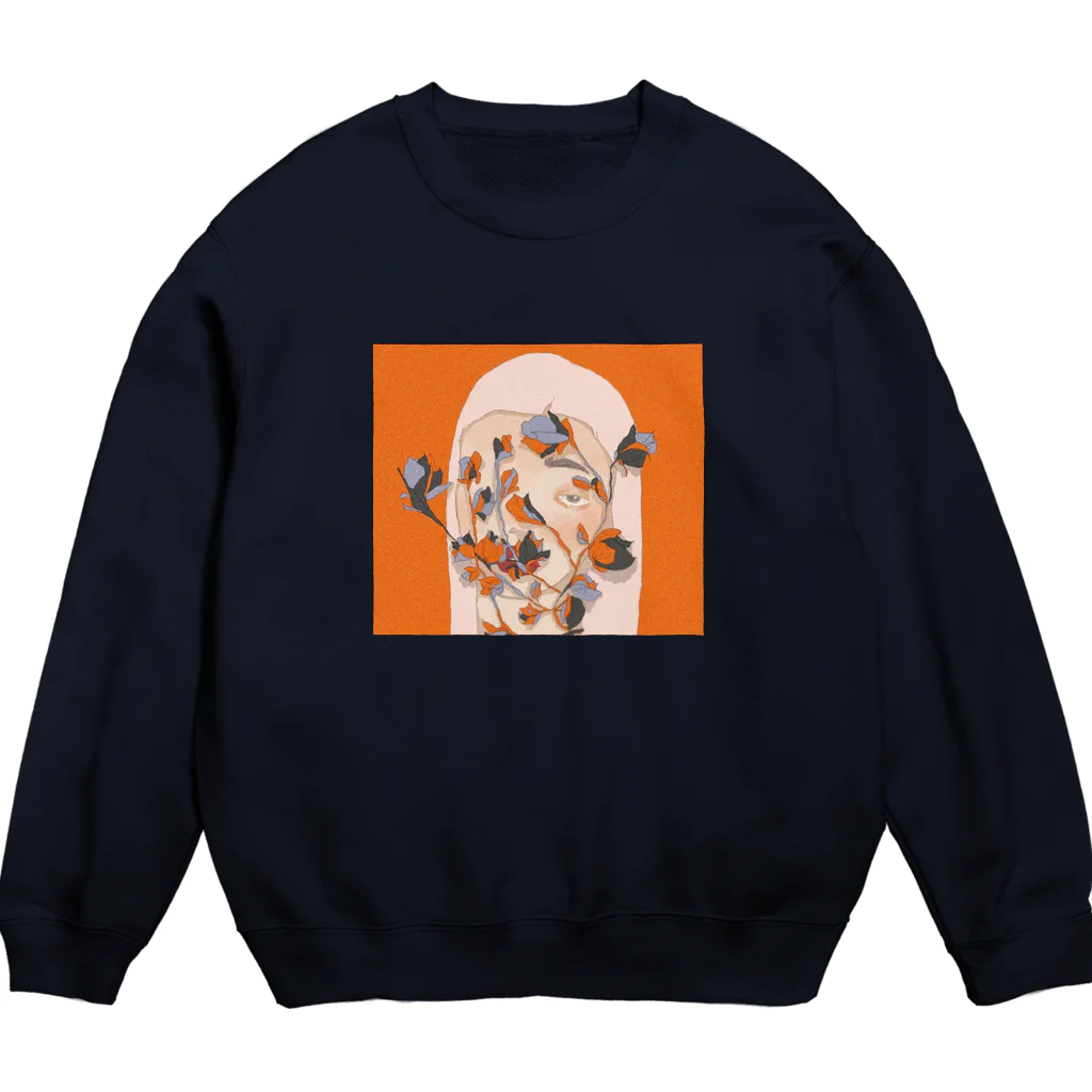 もりぐち🍃の花(オレンジ) Crew Neck Sweatshirt