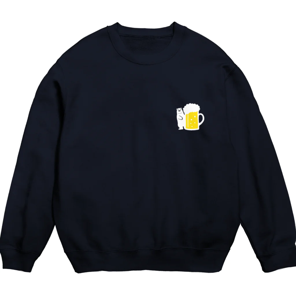 ワカボンドのシロクマさんとビールジョッキ Crew Neck Sweatshirt