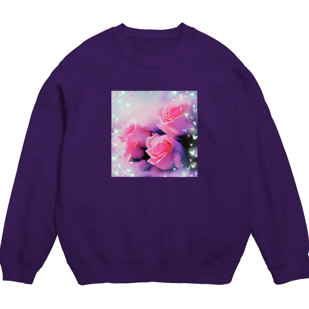 Hima_84のピンクローズクッション Crew Neck Sweatshirt