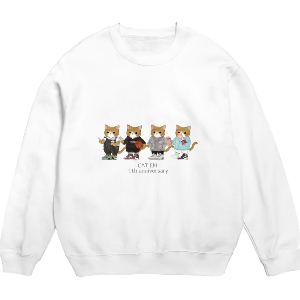 CAT'EM キャッテム　スニーカーを履いた猫のブランドの1th anniversary　スニーカーを履いた猫のブランド Crew Neck Sweatshirt