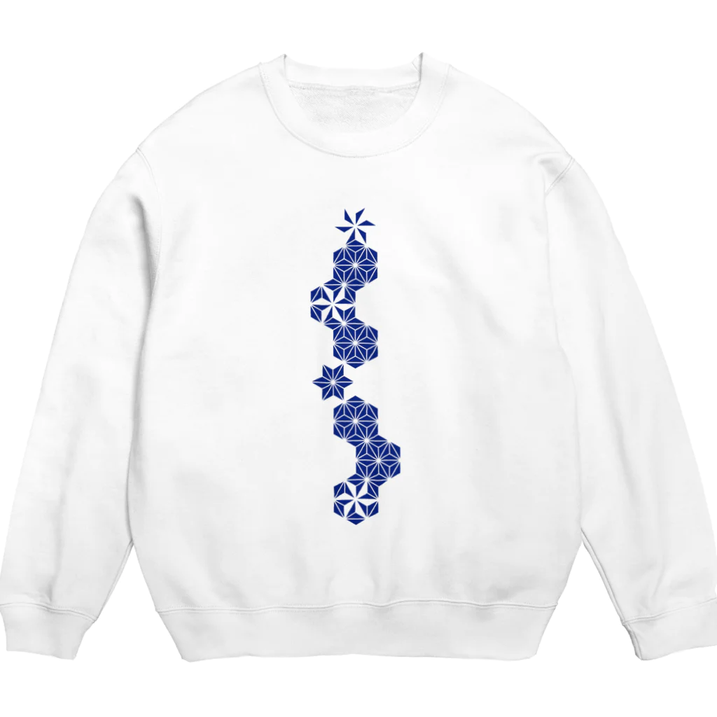 cuuyabowの麻の葉NAVY Crew Neck Sweatshirt