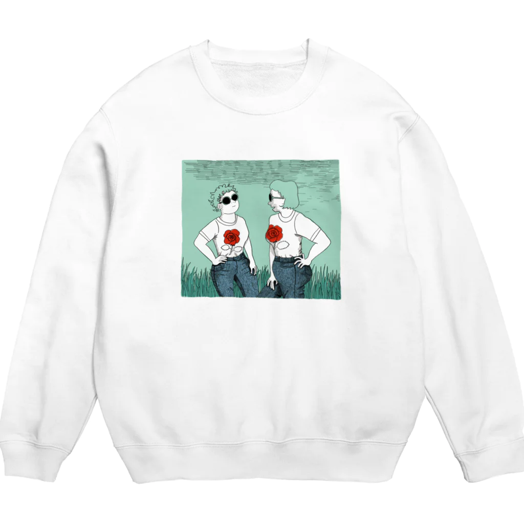 かにのたけなみの女ふたり Crew Neck Sweatshirt