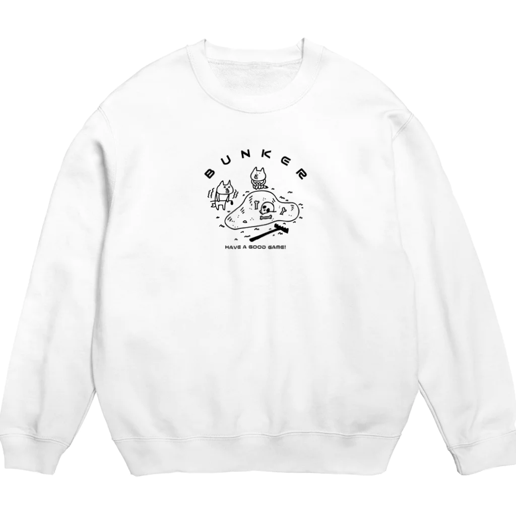 PokuStarのゴルフ　バンカーにガイコツ Crew Neck Sweatshirt