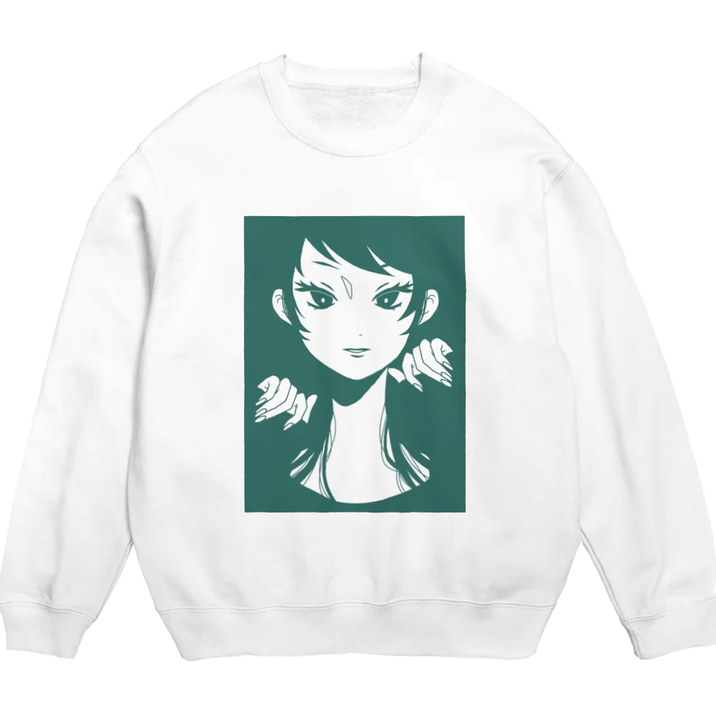 ねむ吉屋のつり目の女の子 Crew Neck Sweatshirt