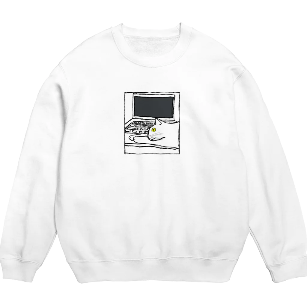 9livesworkの猫の手貸します。（黄色目） Crew Neck Sweatshirt