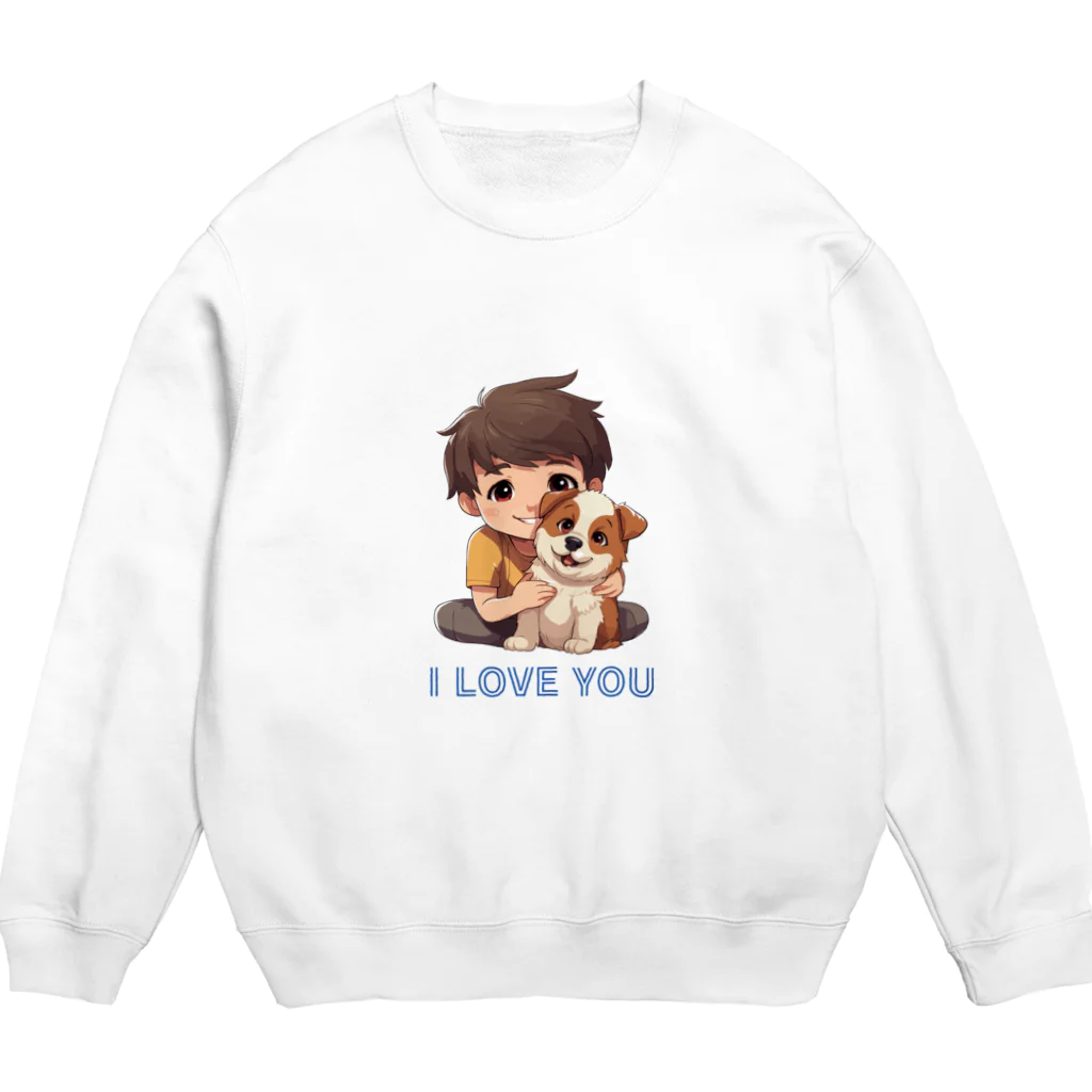 AwagoModeのI LOVE YOU(Dog&Boy) (39) Crew Neck Sweatshirt