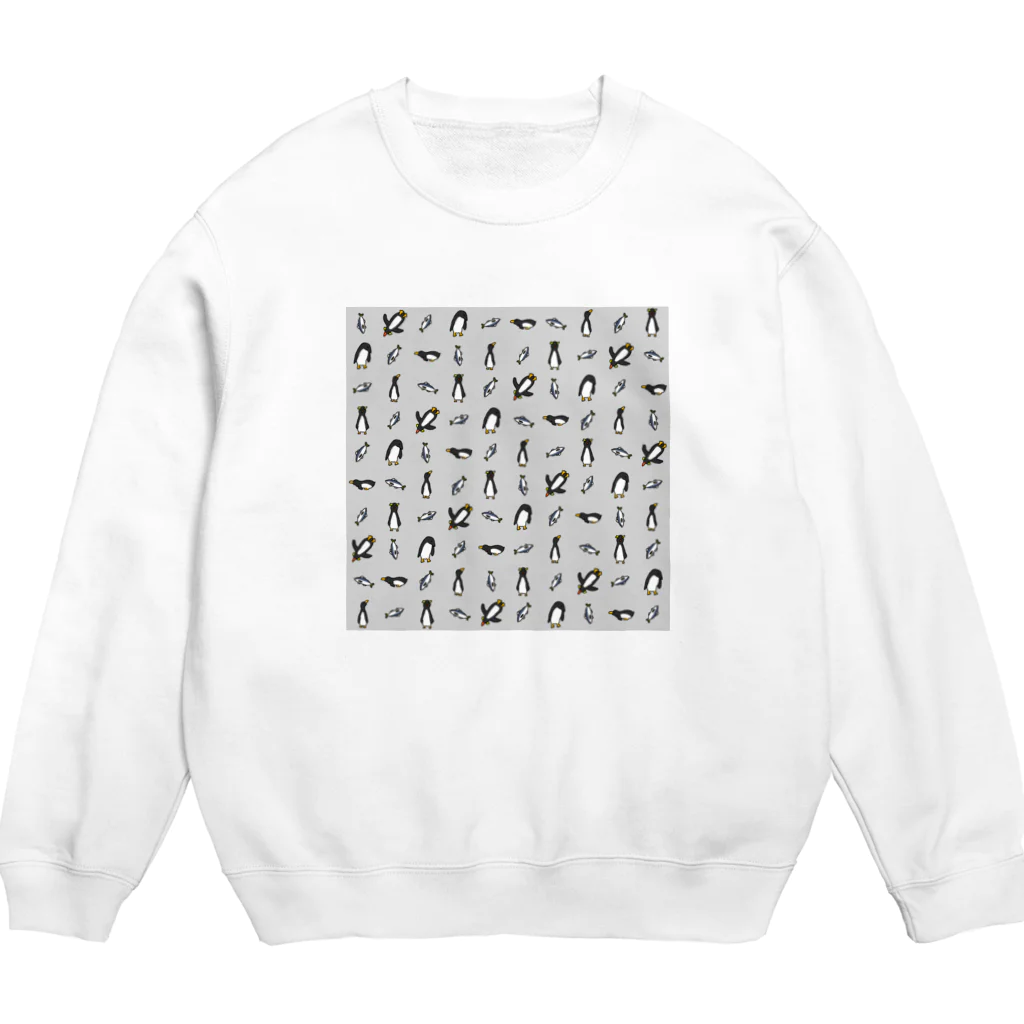 ゆるいイラストのアイテム - イラストレーターハセガワのペンギンとアジ Crew Neck Sweatshirt