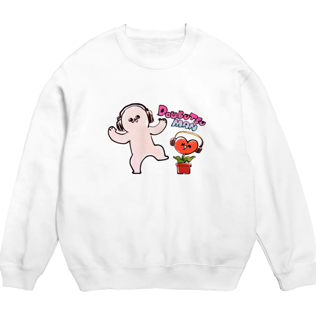 akioco’s character goodsのどうぶつマン(音楽) Crew Neck Sweatshirt