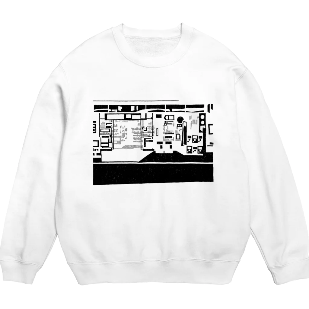 出口瀬々のコンビニ柄【黒】 Crew Neck Sweatshirt