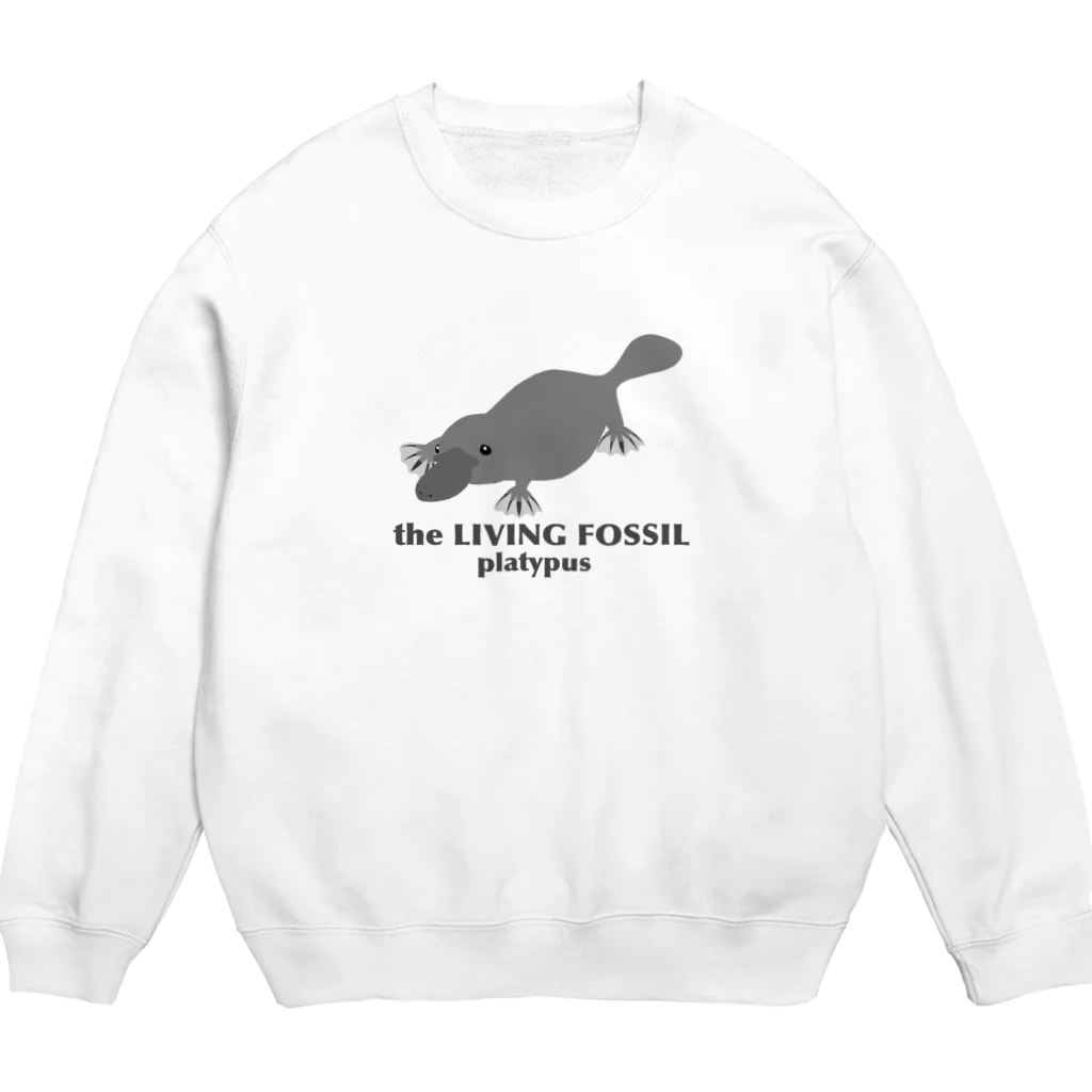 mojokinnの生きる化石（カモノハシ） Crew Neck Sweatshirt