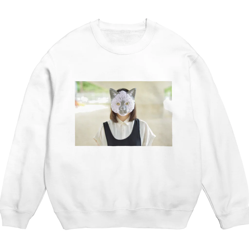 GOGO猫の猫人間ショック Crew Neck Sweatshirt