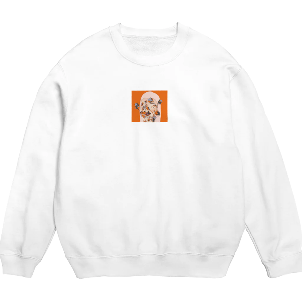 もりぐち🍃の花(オレンジ) Crew Neck Sweatshirt