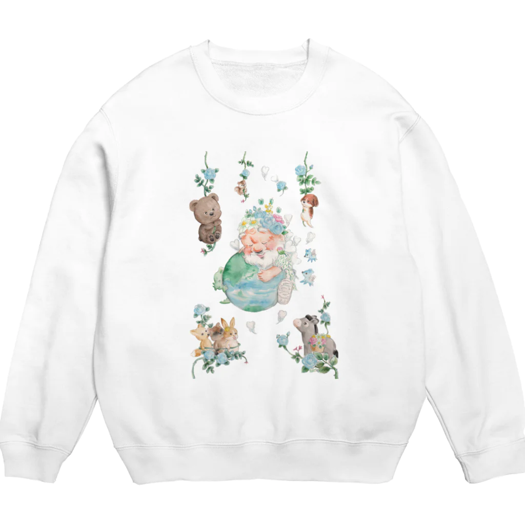 HUGNICOのニコじい「グリーンアース」 Crew Neck Sweatshirt