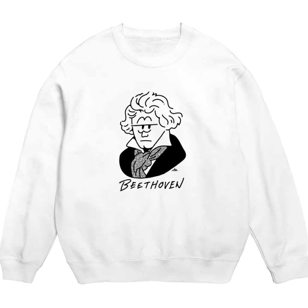 マチダタケルのSUZURIのお店のベートーベン -Beethoven- Crew Neck Sweatshirt