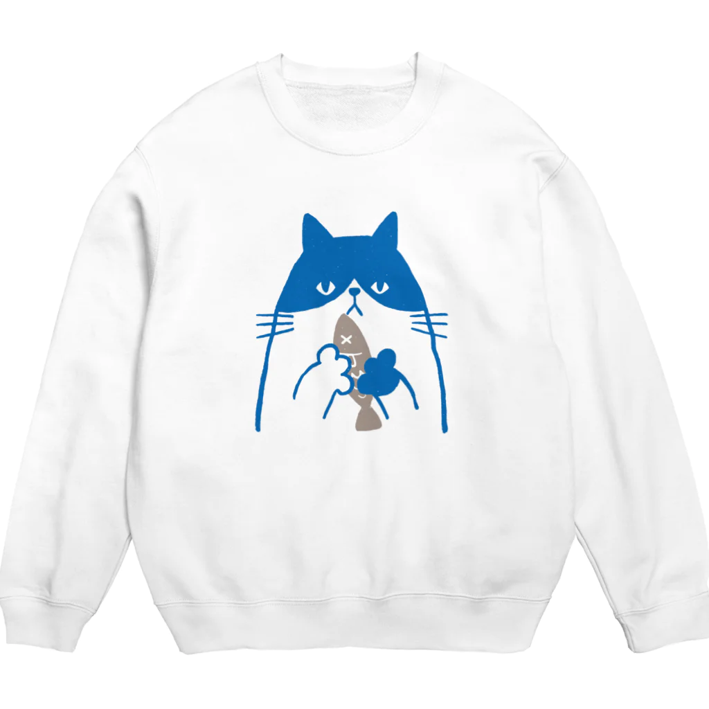 mincruのねこ と さかな Crew Neck Sweatshirt