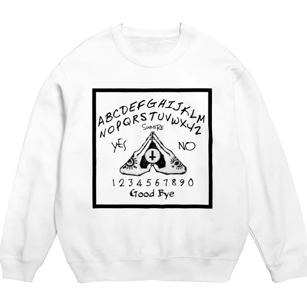 SumiReのウィジャボード　Ouija　白 Crew Neck Sweatshirt