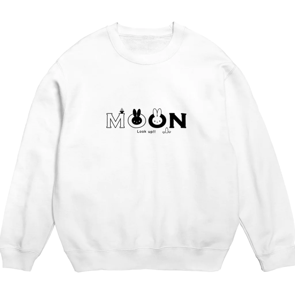 そいそいソイラテのお月見うさぎ(白兎縁あり) Crew Neck Sweatshirt