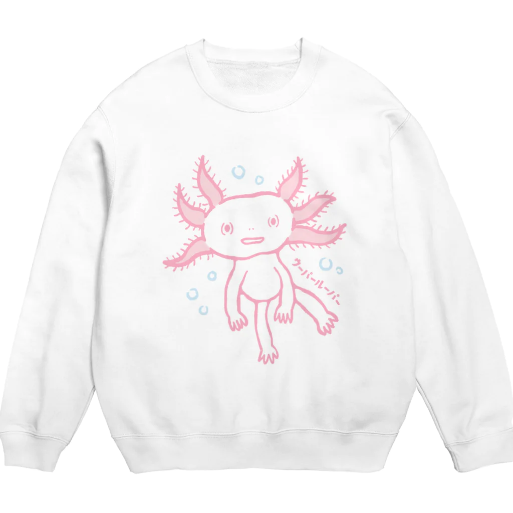 mincruのおとぼけ顔のウパさん_ピンクver Crew Neck Sweatshirt