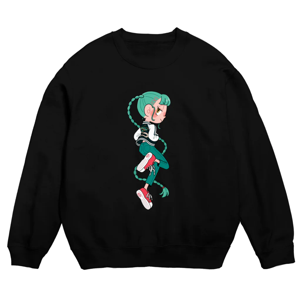 おおつきあやの辰年ガール Crew Neck Sweatshirt