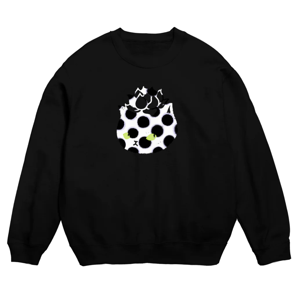 nanaqsaのぶちエケネコ（白黒） Crew Neck Sweatshirt