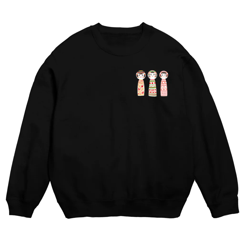 いも太郎のこけし三人娘 Crew Neck Sweatshirt