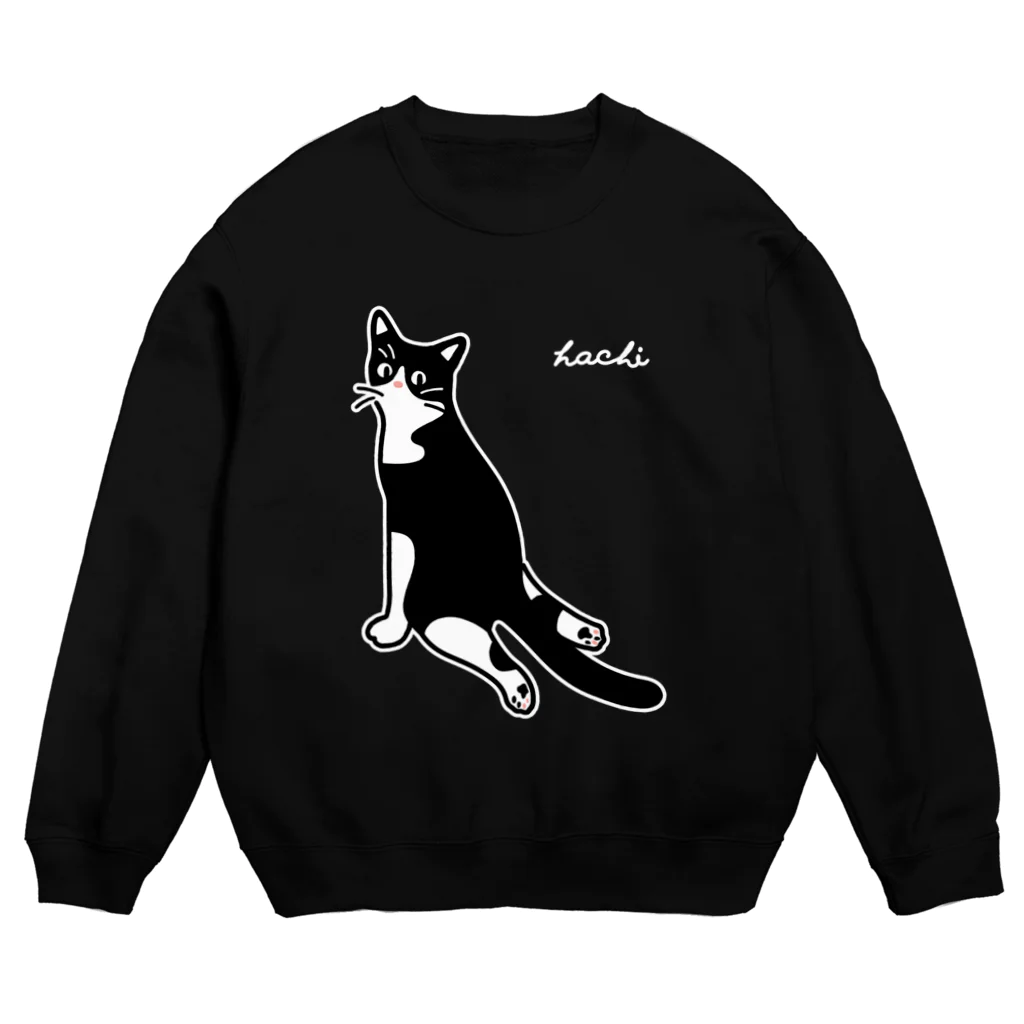 ハチワレ猫　ハチのお店のハチワレ猫　ハチ Big 正面 ver. Crew Neck Sweatshirt