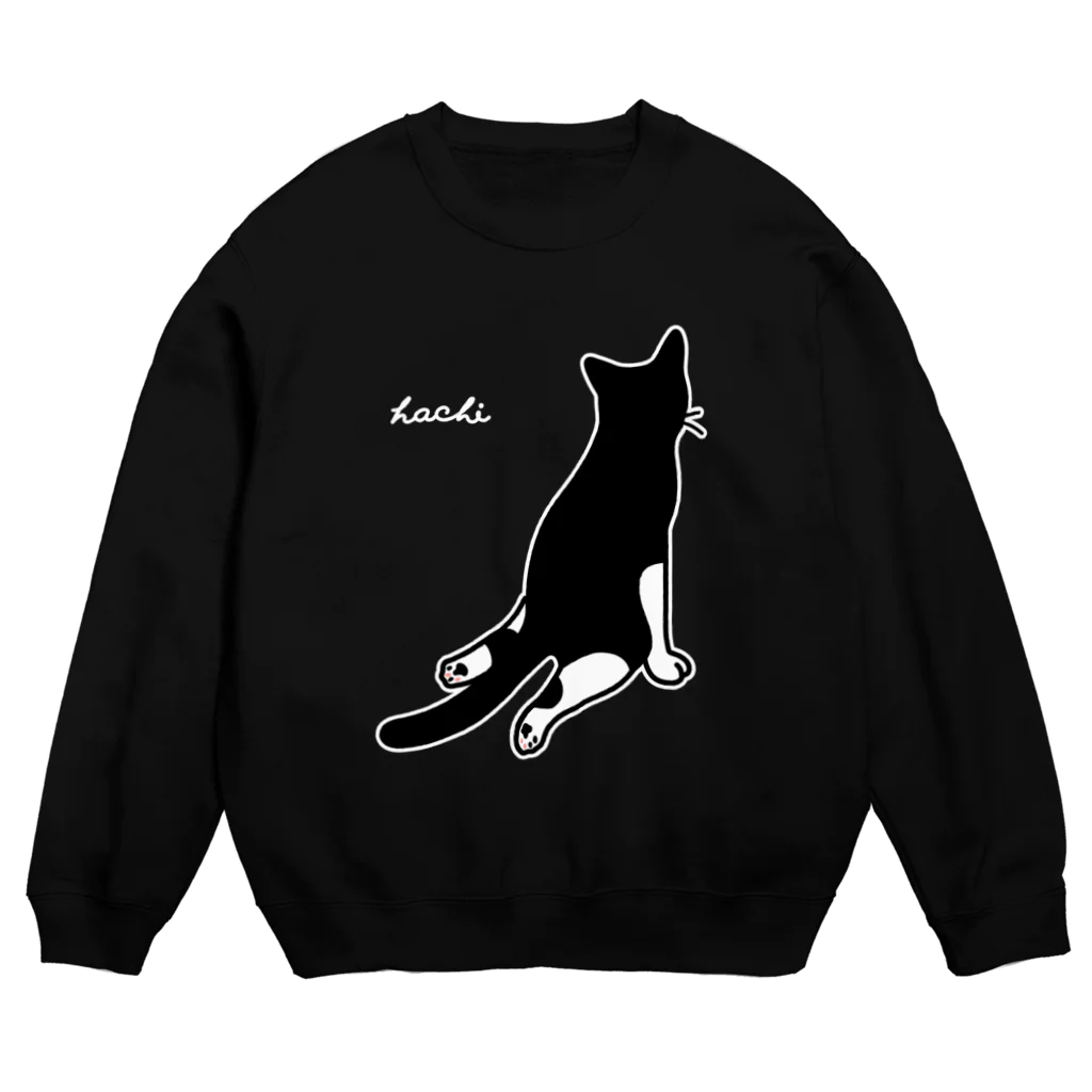 ハチワレ猫　ハチのお店のハチワレ猫　ハチ Big 背面 ver. Crew Neck Sweatshirt